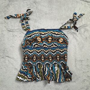 Elizabeth James Halter Ikat Striped Gigi Tip Size Medium Tie Straps‎